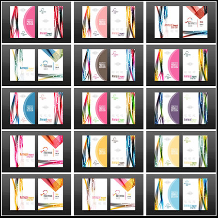 25款企业商务年度报告封面第一素材网矢量模板精选