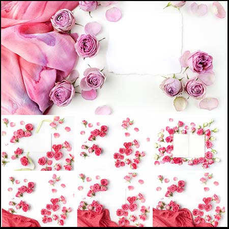 20个玫瑰花花卉框架素材JPG模型