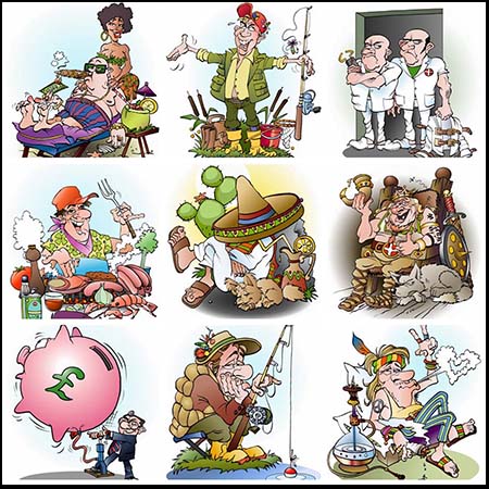 49款男人女人等各种风格的人物第一素材网矢量插图精选