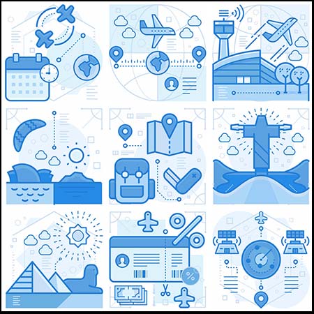 旅游旅行UI第一素材网矢量图标精选