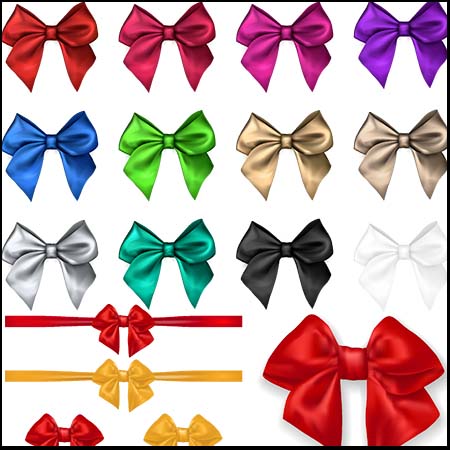 4套彩色蝴蝶结素材