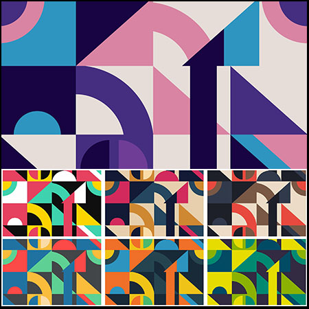 复古几何装饰无缝背景图案