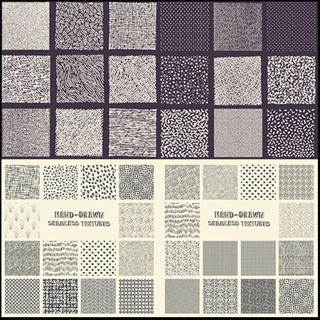 9套绘制标记和笔墨墨迹背景图案