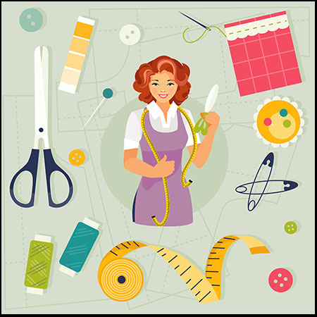 缝纫和针线工具及裁缝设备第一素材网矢量素材精选