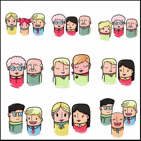 可爱卡通拇指人物第一素材网矢量素材精选