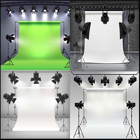 摄影投光灯和摄影幕布背景素材