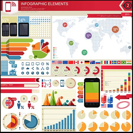 6套不同风格信息图表设计素材