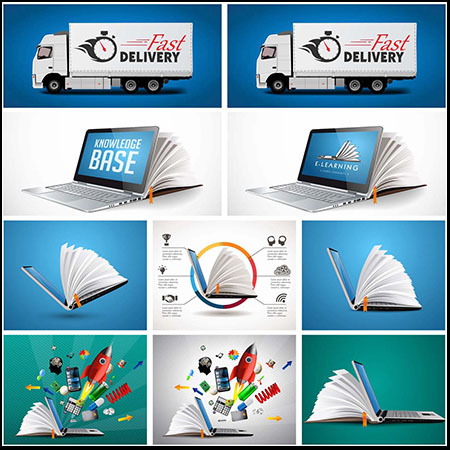 IT信息技术交流学习笔记本电脑第一素材网矢量插图精选