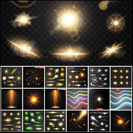21款强光光晕光斑光线波浪光线背景