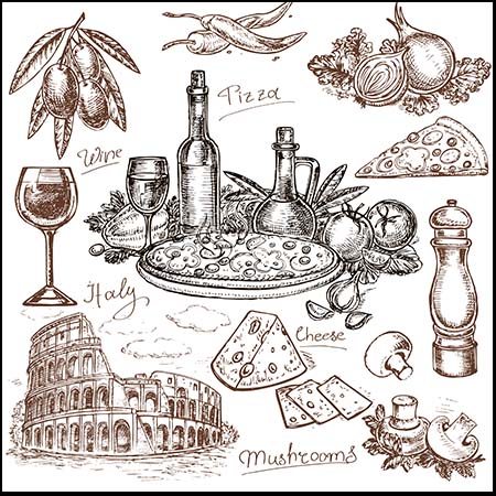 5套手绘坚果牛奶奶制品和大料第一素材网矢量素材精选