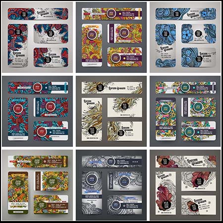 25款曼陀罗复古花纹卡片吊牌第一素材网矢量背景精选