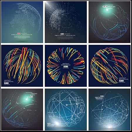 抽象球形点线科技电子公司发布会主KV地球背景素材