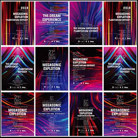 梦想彩色大气海报背景第一素材网矢量模板精选