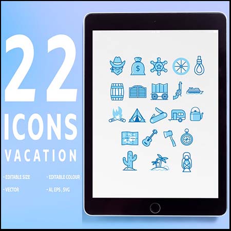 22个西部牛仔元素图标