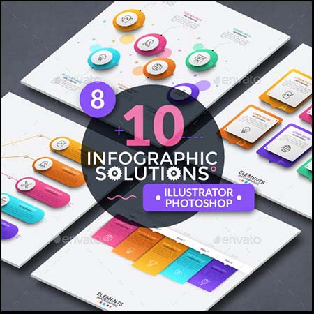 10种风格信息图表第一素材网矢量图标精选