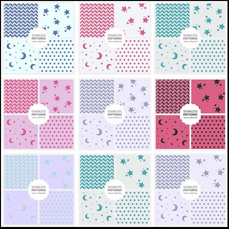 星星月亮背景图案第一素材网矢量素材精选