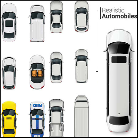 3套警车轿车货车和加长车第一素材网矢量素材精选