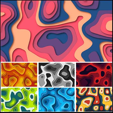 10款彩色纸板剪纸背景素材