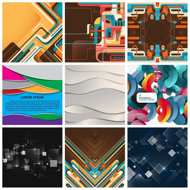 现代创意抽象线条彩色背景第一素材网矢量素材精选