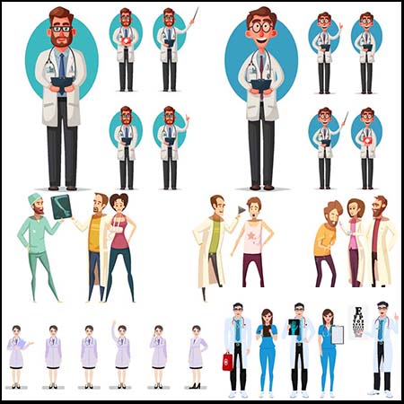 医生护士病人人物第一素材网矢量素材精选