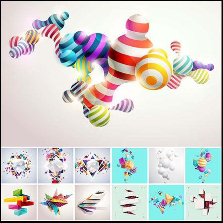 派对海报几何多边形3D立体背景第一素材网矢量素材精选