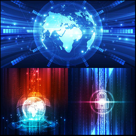 7款科技电气技术高科技互联网安全第一素材网矢量背景精选