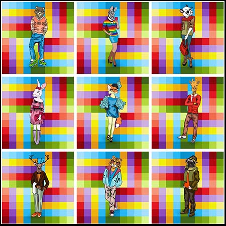 19款拟人化动物第一素材网矢量插图精选