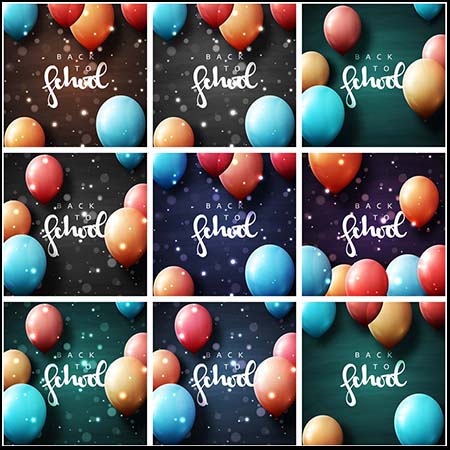 学校开学返校欢迎新生气球背景素材