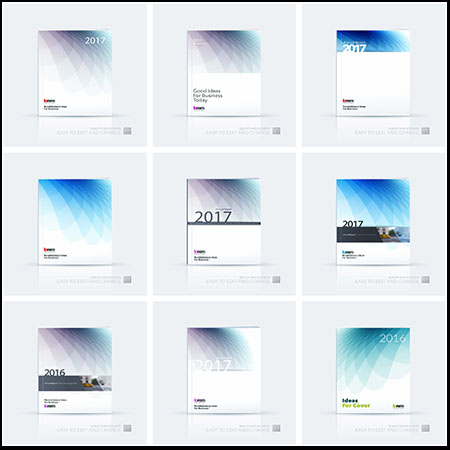 25款简单大气的企业画册折页封面第一素材网矢量素材精选