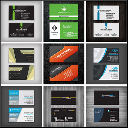 15款简洁的黑色和白色名片第一素材网矢量素材精选