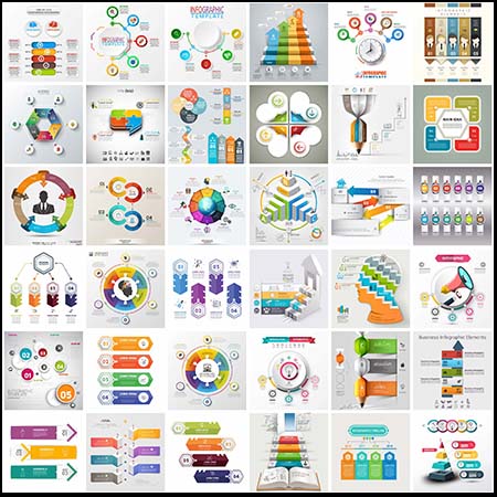 86款多种风格业务矢量信息图表素材