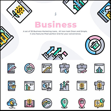 30个企业营销PNG/EPS/SVG/EPS第一素材网矢量图标精选