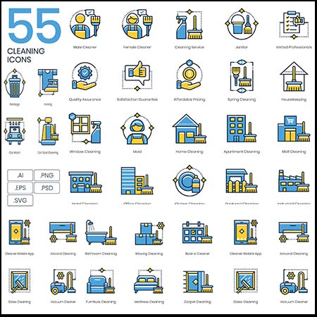 卫生打扫清洁AI/PSD/EPS/SVG/PNG第一素材网矢量图标精选