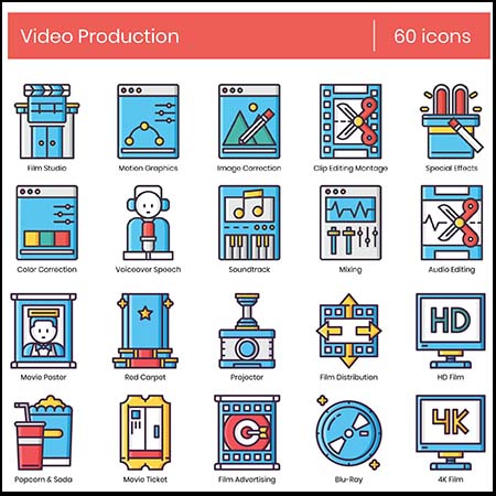 60个视频音频AI/SVG/PNG/EPS第一素材网矢量图标精选