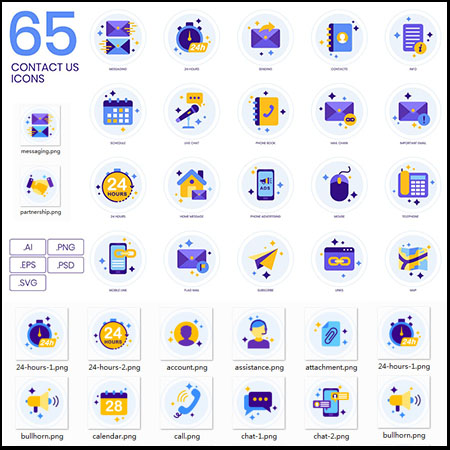 65个联系我们第一素材网矢量图标精选