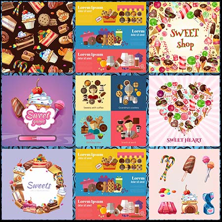 快餐面包汉堡甜甜圈食物第一素材网矢量插图精选