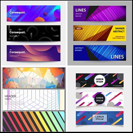 13款抽象背景横幅广告第一素材网矢量素材精选