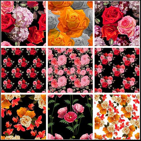 25款水彩花卉第一素材网矢量背景精选