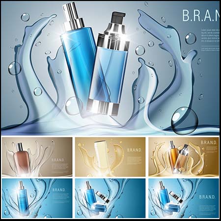 8款喷雾化妆品海报背景第一素材网矢量素材精选