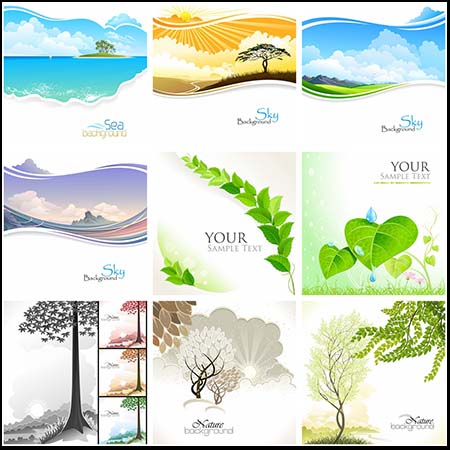 夏季自然风景第一素材网矢量背景精选素材