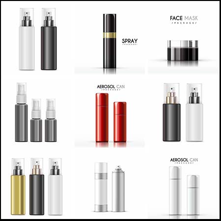 瓶装化妆品洗面奶洗发水矢量样机模型