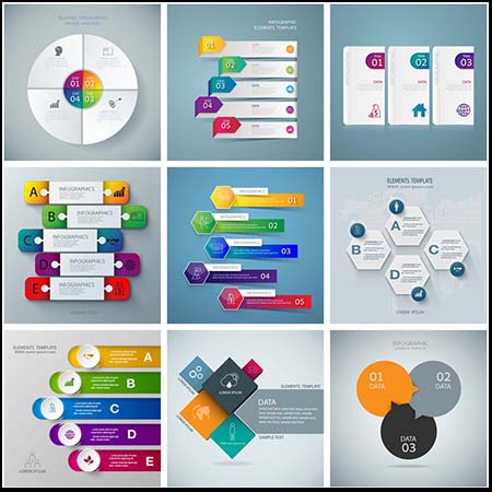 20款圆形和六边形信息图表元素