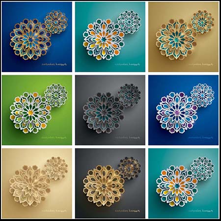 几何菱形花卉背景第一素材网矢量素材精选