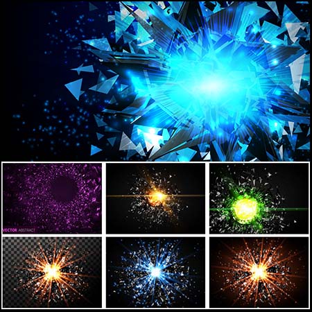 18款抽象爆炸光线效果第一素材网矢量背景精选