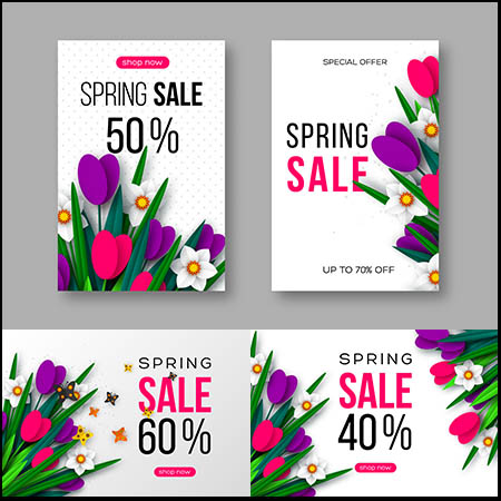 春季花卉背景商场促销第一素材网矢量素材精选