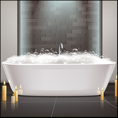 3D浴缸水珠和器材泡泡第一素材网矢量素材精选