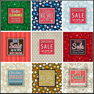 冬季圣诞节商场促销打折第一素材网矢量素材精选