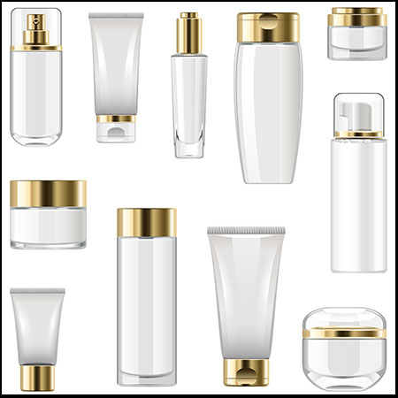 化妆品和护肤霜矢量模型