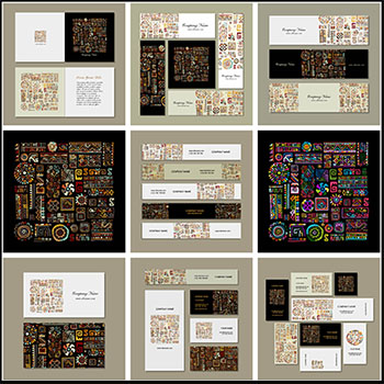 部分民族装饰手工设计矢量图