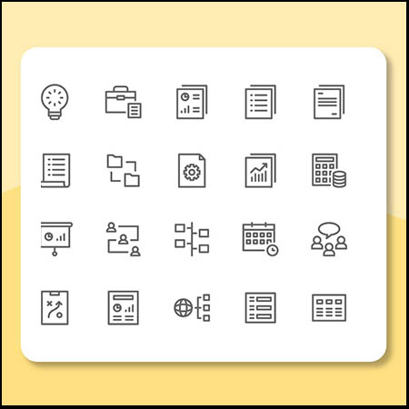 20个计算机项目管理线性第一素材网矢量图标精选